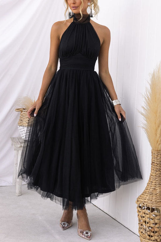 Damen Maxikleid Fließender Rock Stilvoll 12