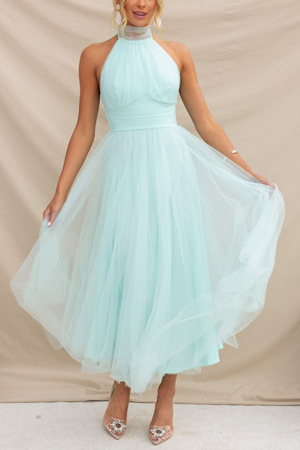 Damen Maxikleid Fließender Rock Stilvoll 9
