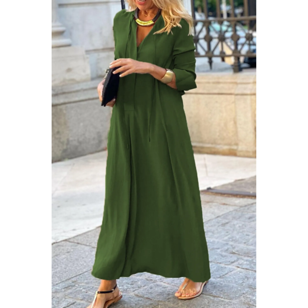 Damen Maxikleid Fließendes Design Bequem Sommerstoff 2