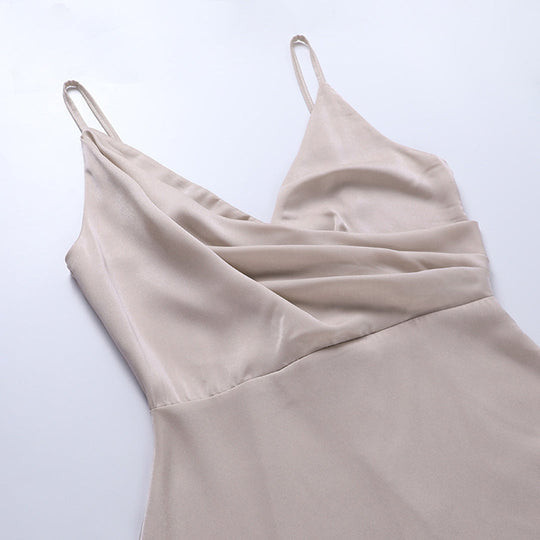 Damen Midi-Kleid Hoher Split Baumwolle für Abendkleider und Sommerkleider 5