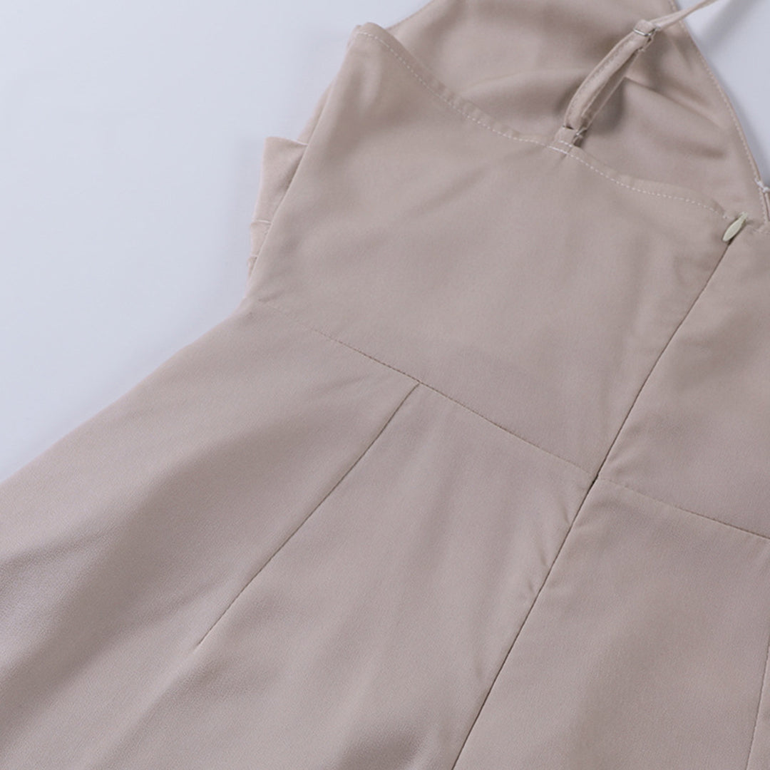 Damen Midi-Kleid Hoher Split Baumwolle für Abendkleider und Sommerkleider 6