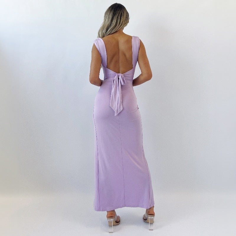 Damen Midikleid mit Bindedetail 1