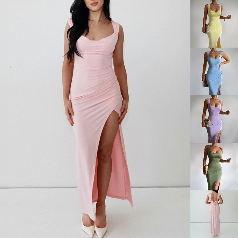 Damen Midikleid mit Bindedetail 2