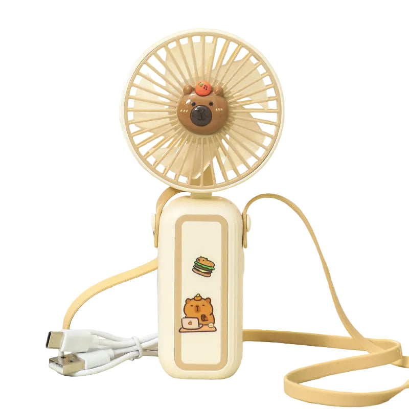Damen Mini-Handventilator im Niedlichen Tierdesign Tragbar USB Wiederaufladbar 0