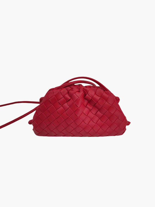 Damen Mini Tasche Geflochtenes Vegan Leder 10