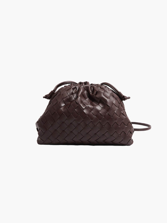 Damen Mini Tasche Geflochtenes Vegan Leder 11