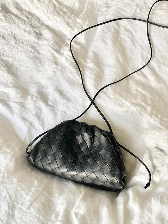 Damen Mini Tasche Geflochtenes Vegan Leder 2