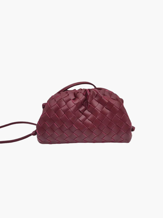 Damen Mini Tasche Geflochtenes Vegan Leder 6