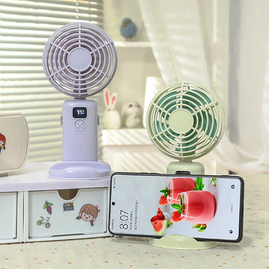 Damen Mini Ventilator USB Tragbar mit LCD-Display und mehreren Geschwindigkeitsstufen 2