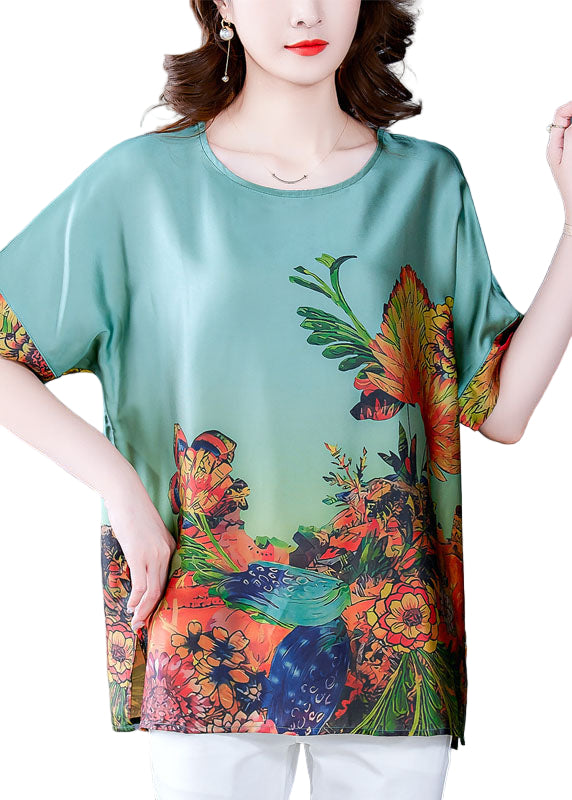 Damen Oberteil O-Ausschnitt Mit Print für Vielseitige Styles 3