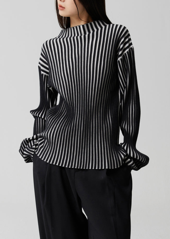 Damen Oberteil mit Stehkragen und langen Ärmeln im Patchwork-Design - Schicke Oberteile Damen für festliche Anlässe 2