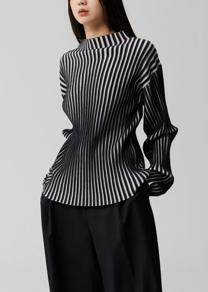 Damen Oberteil mit Stehkragen und langen Ärmeln im Patchwork-Design - Schicke Oberteile Damen für festliche Anlässe 3