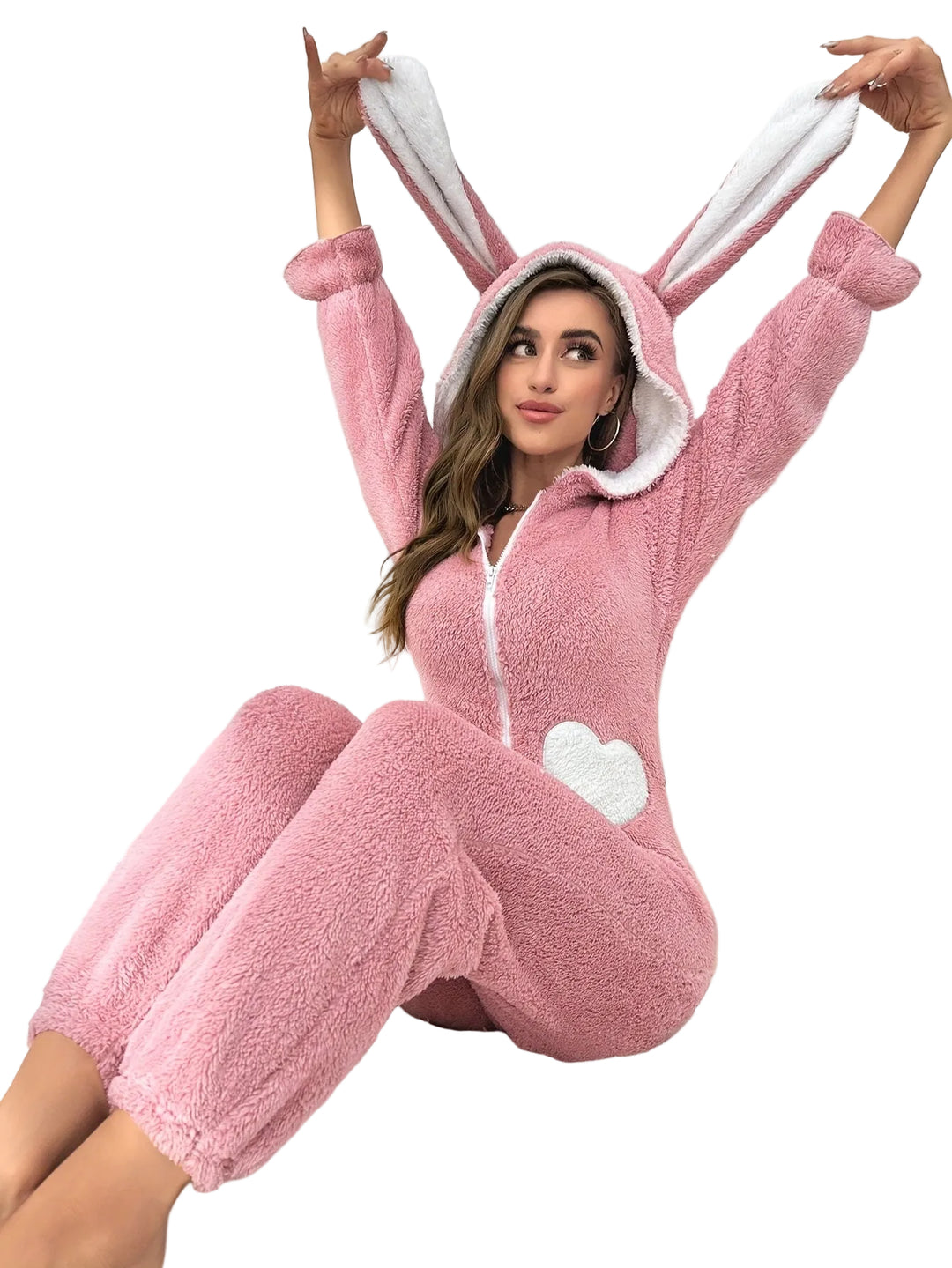 Damen Onesie mit Kapuze für Herbst und Winter 0