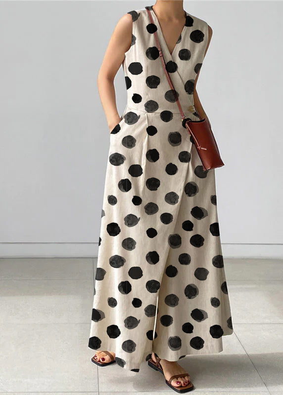 Damen Overallhose mit V-Ausschnitt und Knopftaschen 6