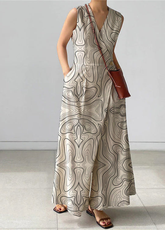 Damen Overallhose mit V-Ausschnitt und Knopftaschen 7
