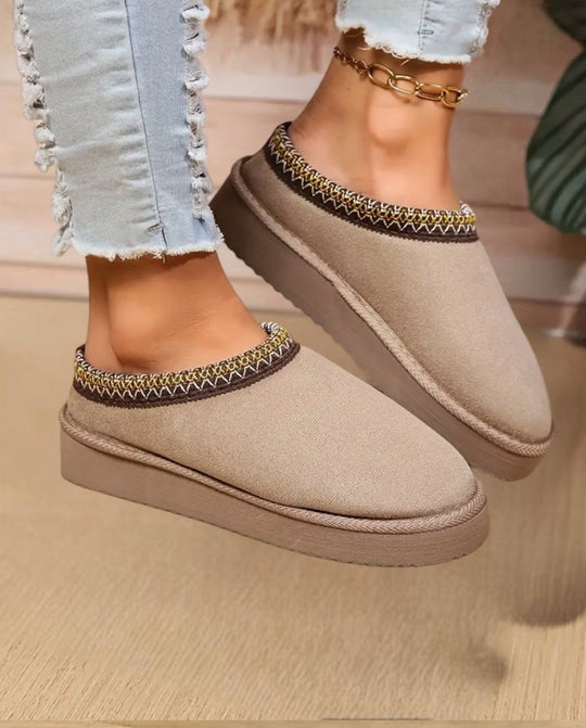 Damen Pantoffeln Winter Bequem mit Rutschfester Sohle 2