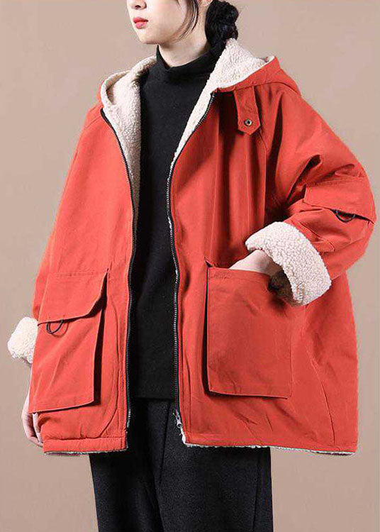 Damen Parka-Mantel mit Kapuze und Reißverschluss 1