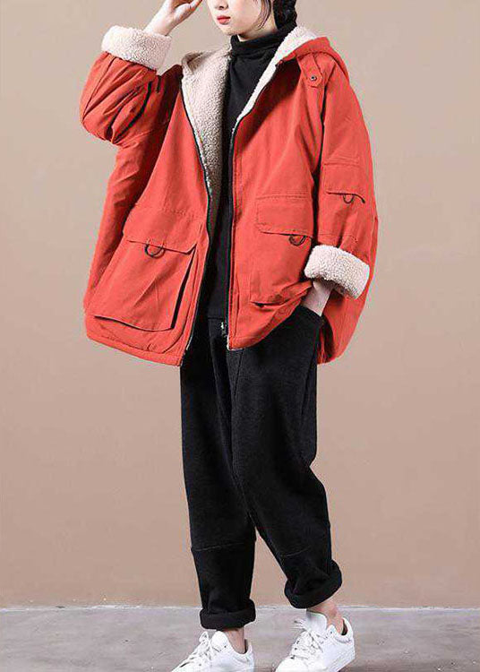 Damen Parka-Mantel mit Kapuze und Reißverschluss 2