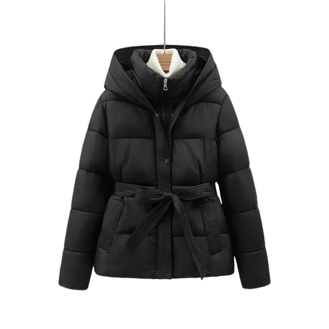 Damen Parka Winterjacke mit Gürtel 0