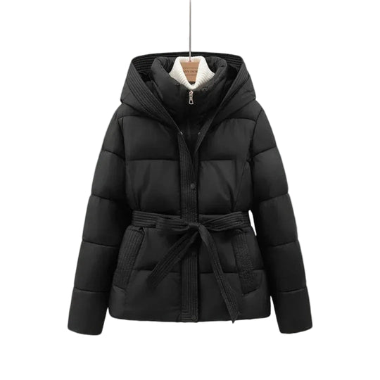 Damen Parka Winterjacke mit Gürtel 0
