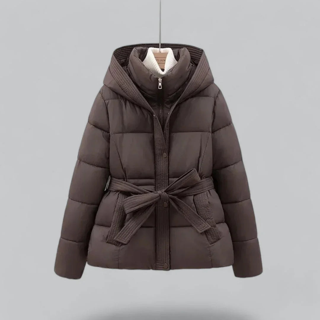 Damen Parka Winterjacke mit Gürtel 1