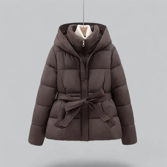 Damen Parka Winterjacke mit Gürtel 1