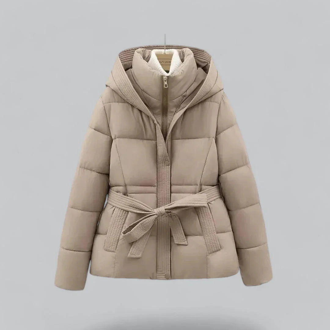 Damen Parka Winterjacke mit Gürtel 2