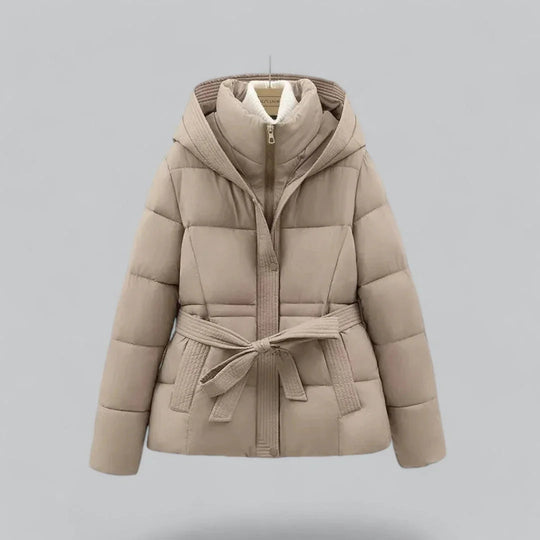 Damen Parka Winterjacke mit Gürtel 2