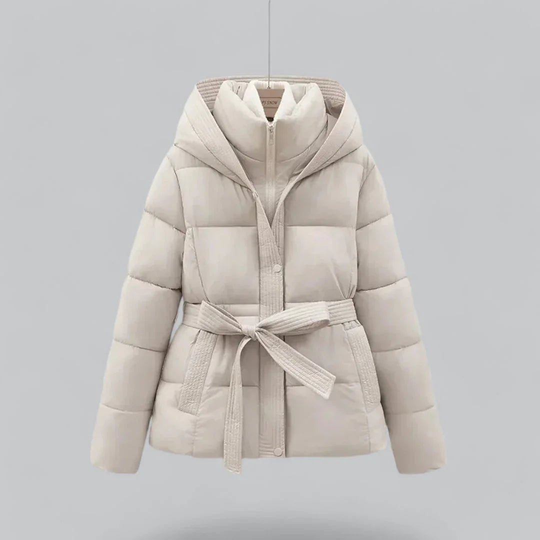 Damen Parka Winterjacke mit Gürtel 3