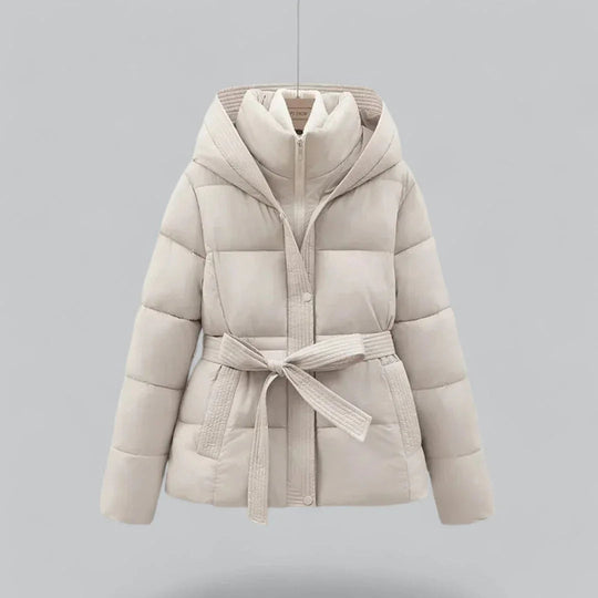 Damen Parka Winterjacke mit Gürtel 3
