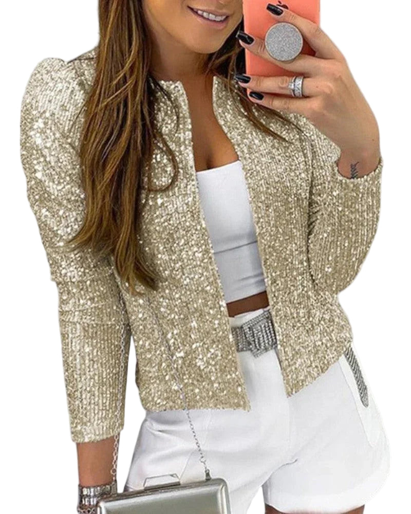 Damen Partyjacke mit Pailletten 0