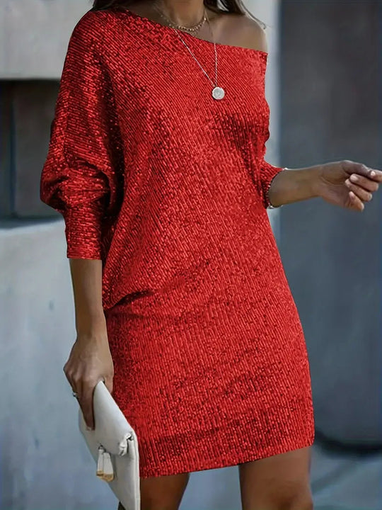 Damen Partykleid mit kontrastierenden Pailletten 2