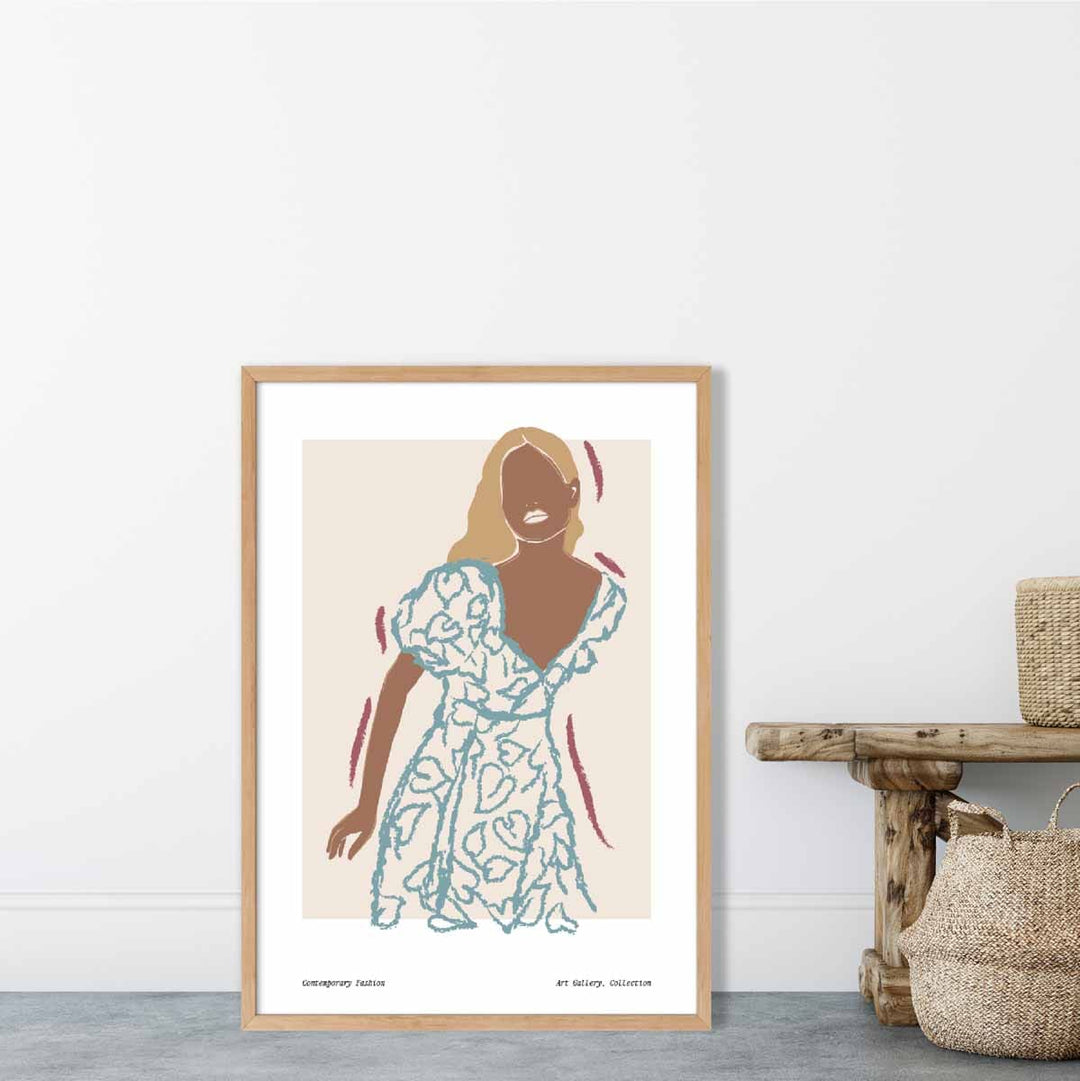 Damen Poster Zeitgenössische Mode Skizze 1
