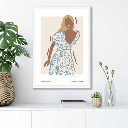 Damen Poster Zeitgenössische Mode Skizze 4