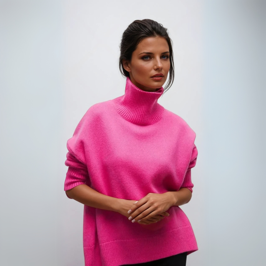 Damen Pullover Turtleneck Eleganter Strick 5