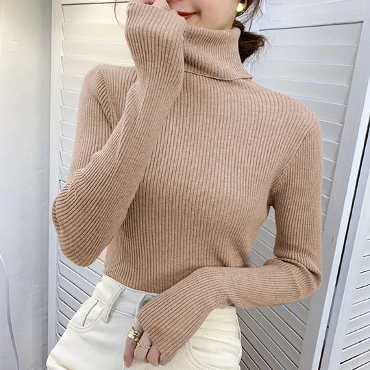 Damen Pullover mit Rollkragen Strick Cashmere für Herbst und Winter 7