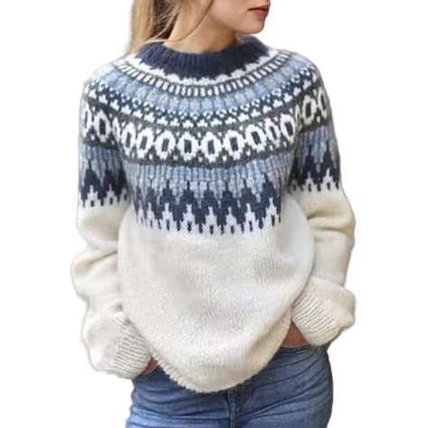 Damen Pullover mit nordischem Muster 0