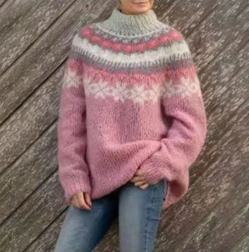 Damen Pullover mit nordischem Muster 3
