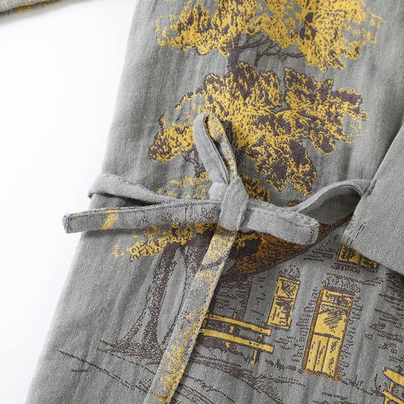 Damen Pyjama Set Kimono Aquarell Design für Entspannte Nächte und Gemütliche Stunden 5