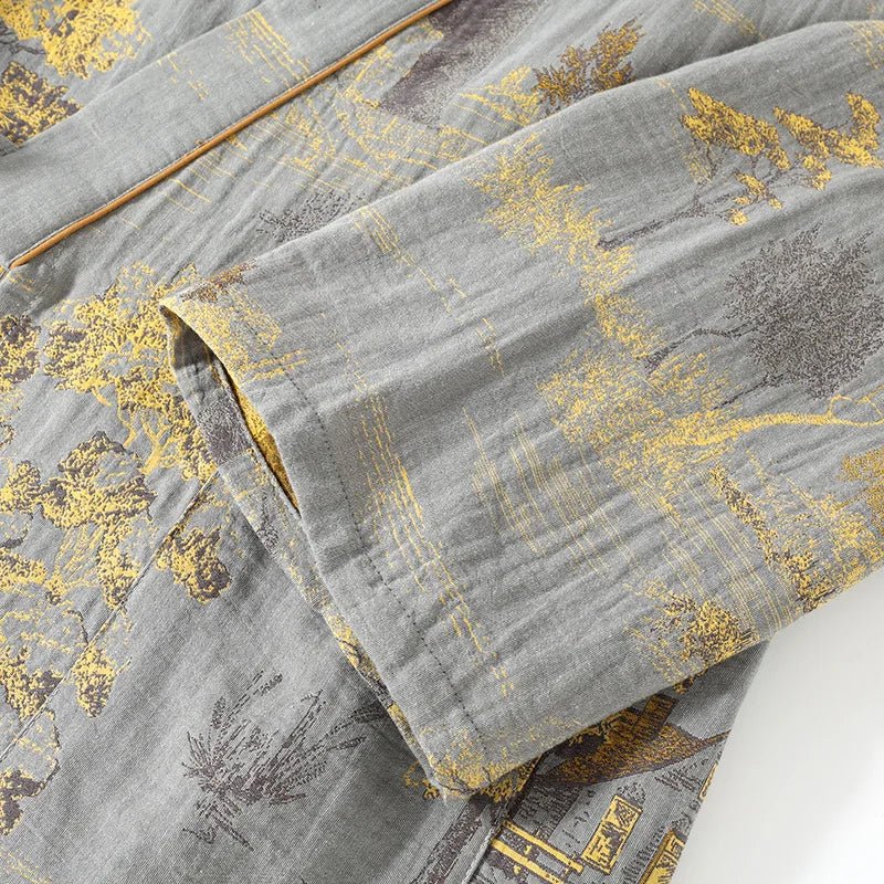 Damen Pyjama Set Kimono Aquarell Design für Entspannte Nächte und Gemütliche Stunden 6