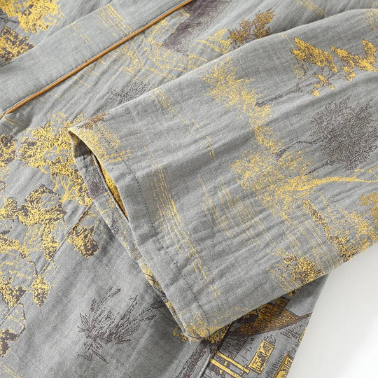 Damen Pyjama Set Kimono Aquarell Design für Entspannte Nächte und Gemütliche Stunden 6