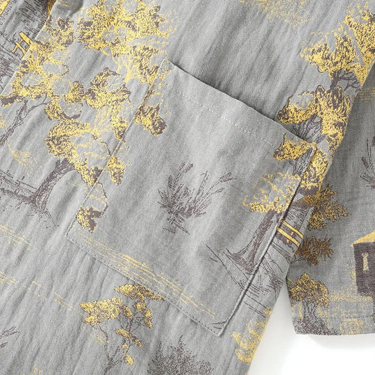 Damen Pyjama Set Kimono Aquarell Design für Entspannte Nächte und Gemütliche Stunden 8