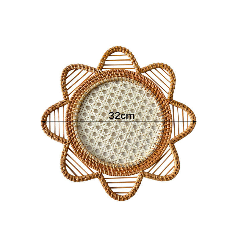 Damen Rattan Tischset Handgefertigt 8