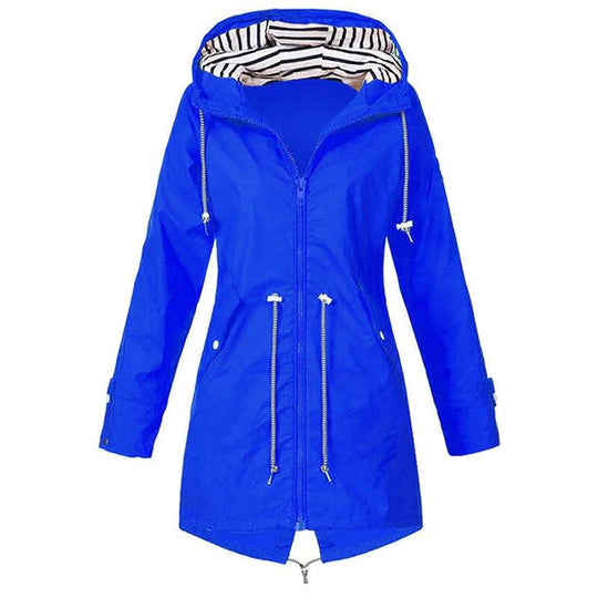 Damen Regenjacke mit verstellbarem Bund und praktischen Taschen 3