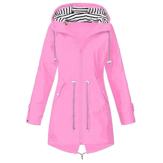 Damen Regenjacke mit verstellbarem Bund und praktischen Taschen 4