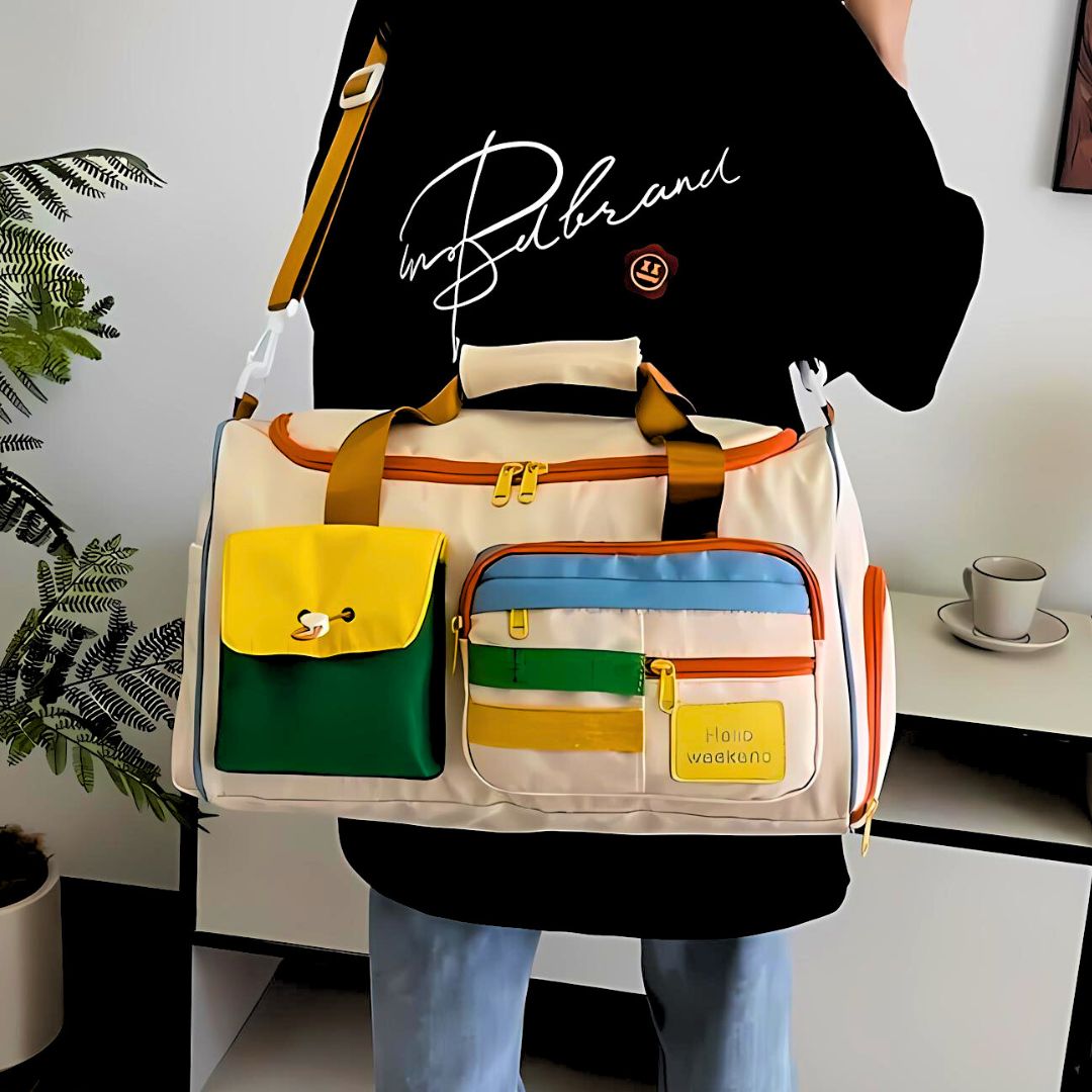Damen Reisetasche Weekender Stilvoll Hochwertiges Material mit Fächern für Organisation 4