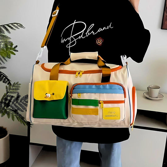 Damen Reisetasche Weekender Stilvoll Hochwertiges Material mit Fächern für Organisation 4