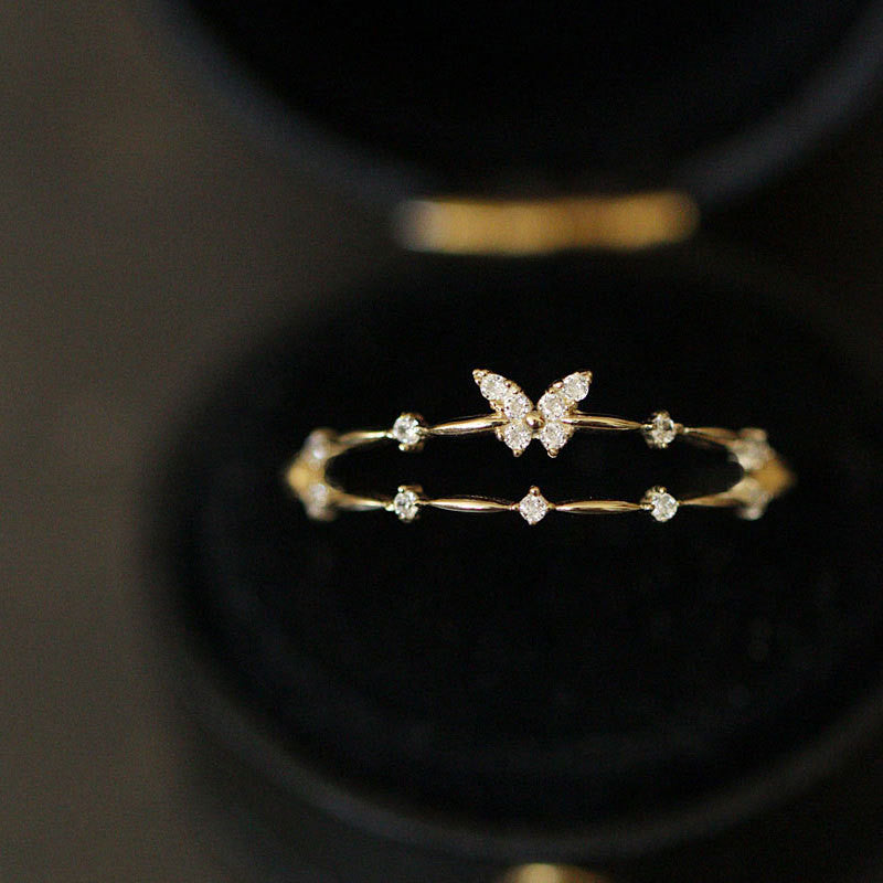Damen Ring Schmetterlingsdesign 0