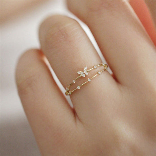 Damen Ring Schmetterlingsdesign 1