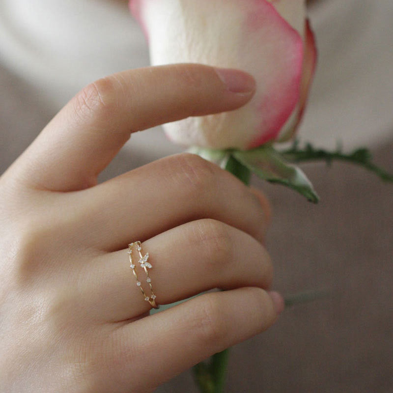 Damen Ring Schmetterlingsdesign 4